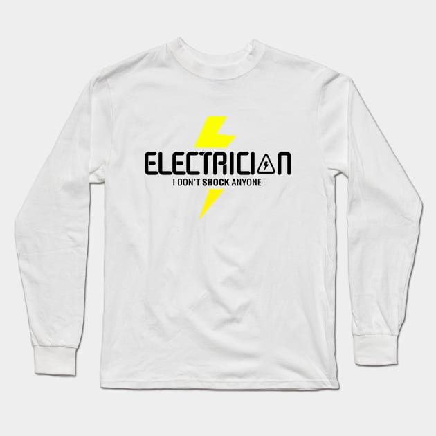 Electrician Shock Long Sleeve T-Shirt by Magniftee